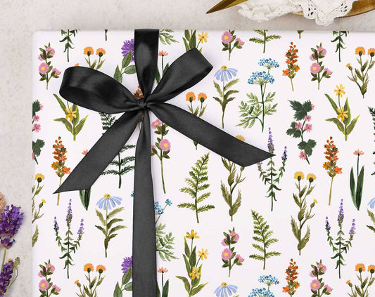Making Meadows Ltd - Gift Wrap | Ferns and Flowers Wrapping Paper Sheet