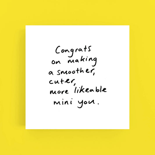 Cardinky - Mini You-New Baby - Greeting Card: Biodegradeable cello wrap.