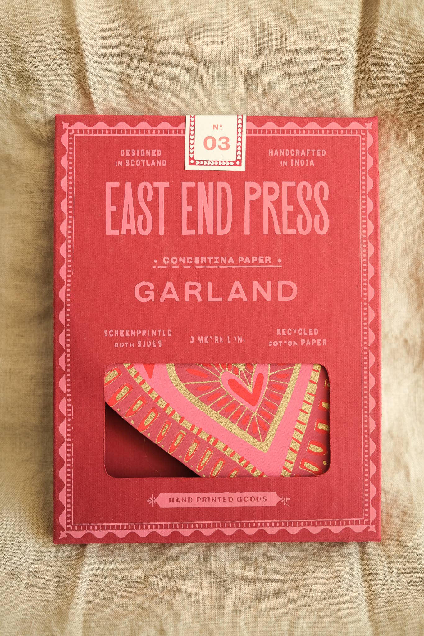East End Press - Hearts Concertina Garland