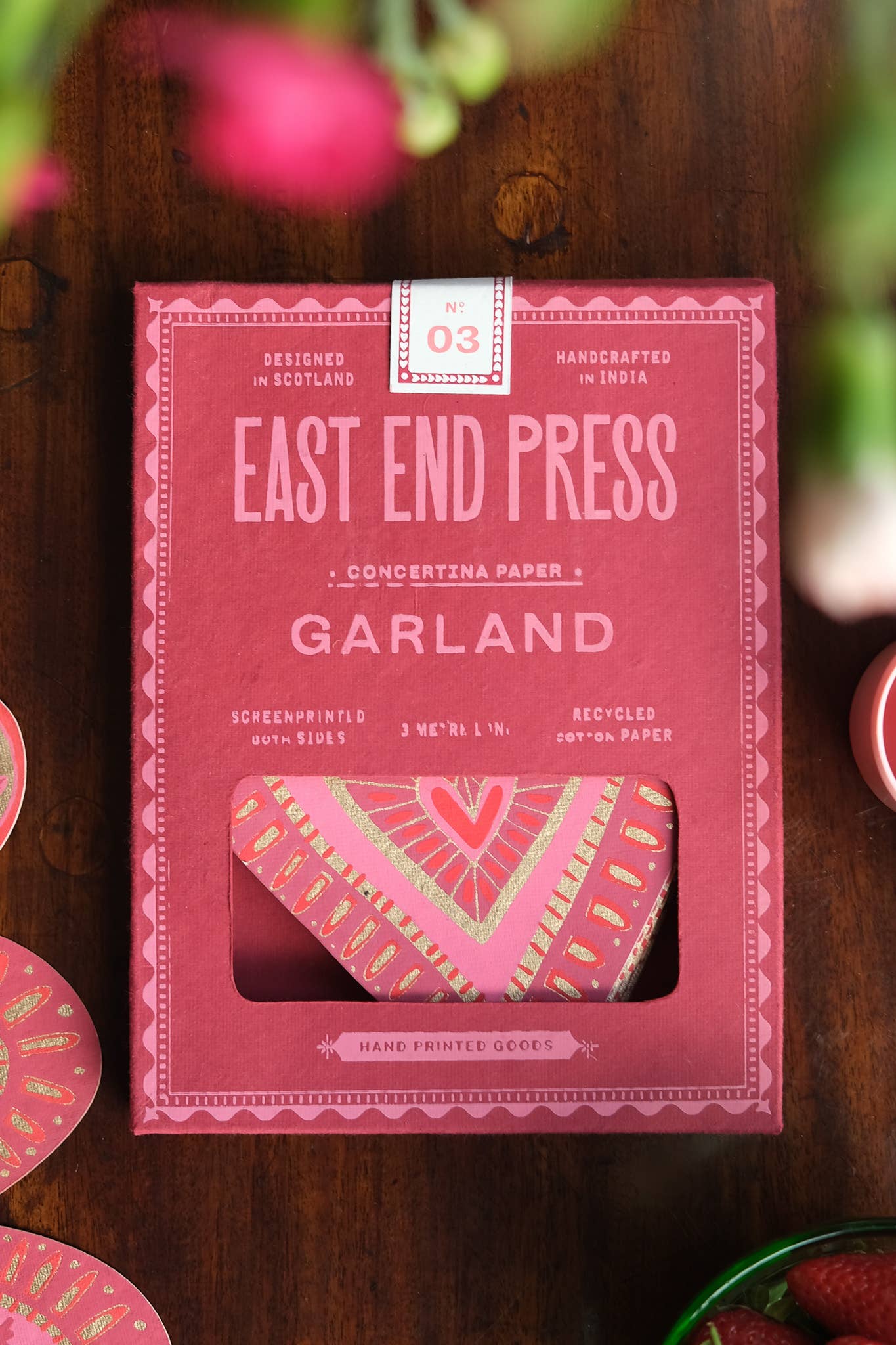 East End Press - Hearts Concertina Garland