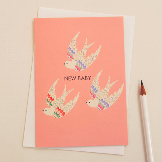 Elvira Van Vredenburgh Designs - New Baby in Pink Greetings Card