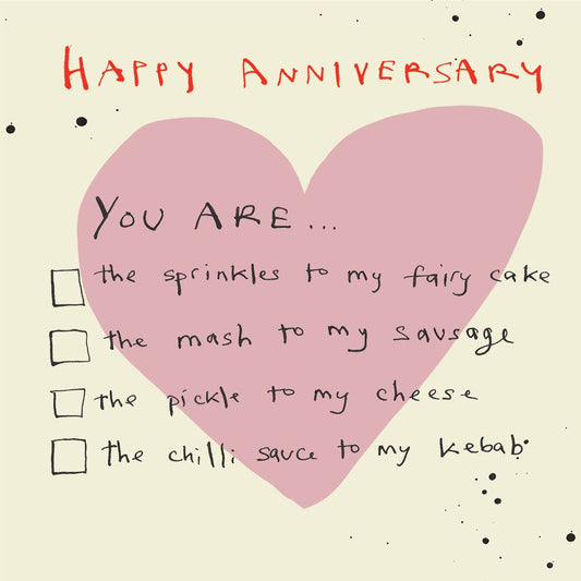 Poet and Painter - 'Anniversary Checklist' Greetings Card , FP3361