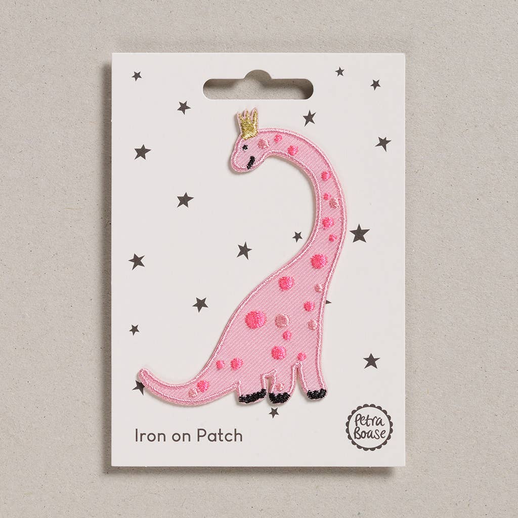 Petra Boase Ltd - Iron on Patch - Pack of 6 - Pink Dinosaur