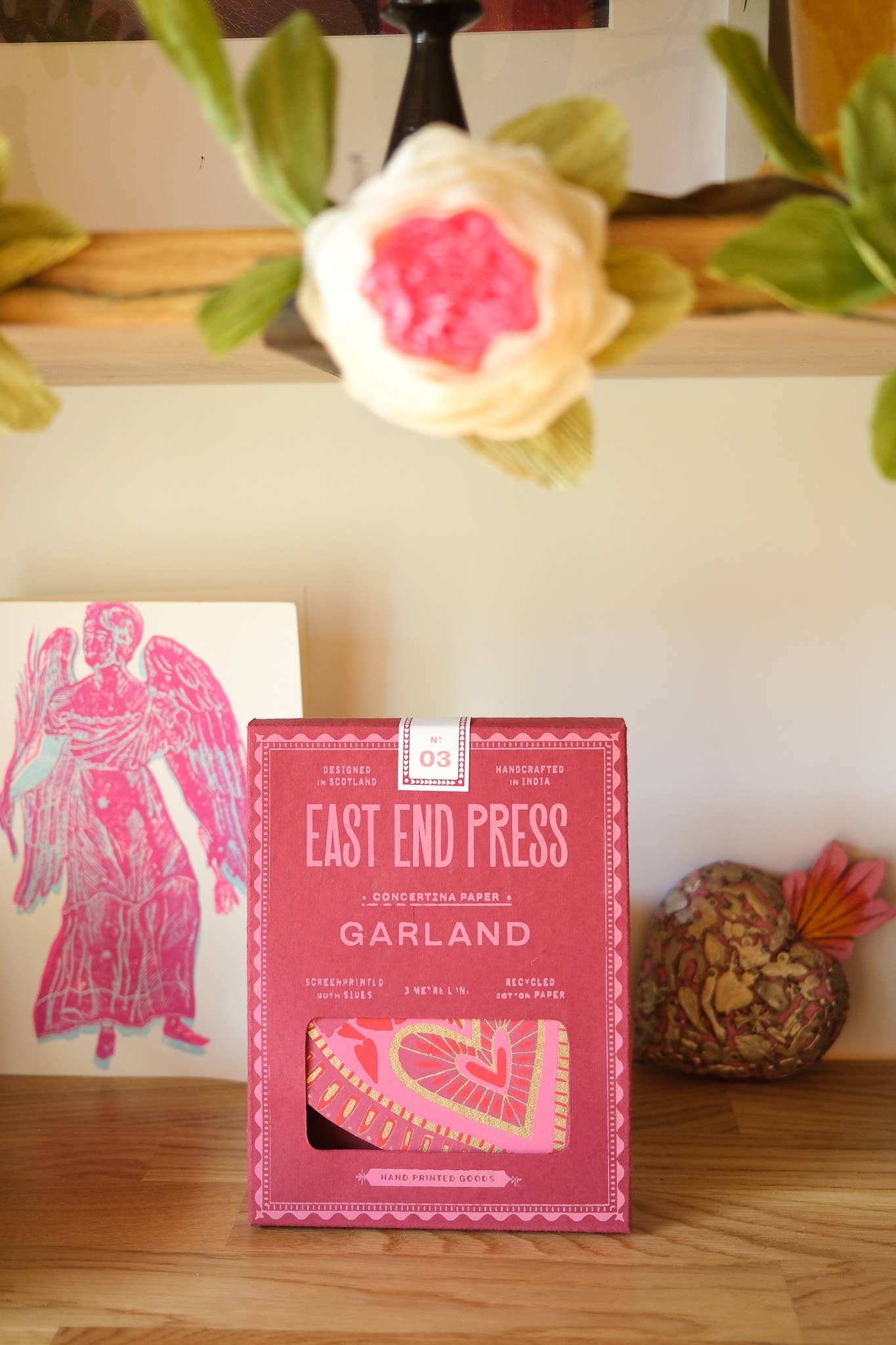 East End Press - Hearts Concertina Garland