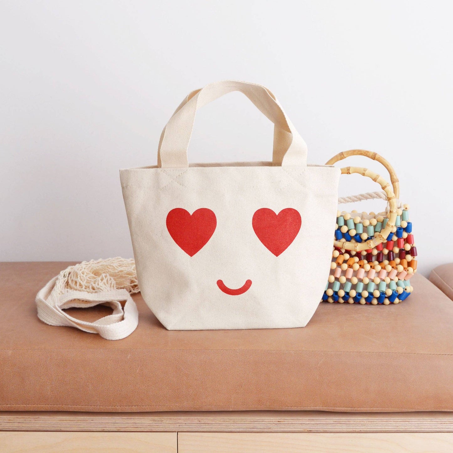 Alphabet Bags - Heart Eyes - Little Canvas Bag