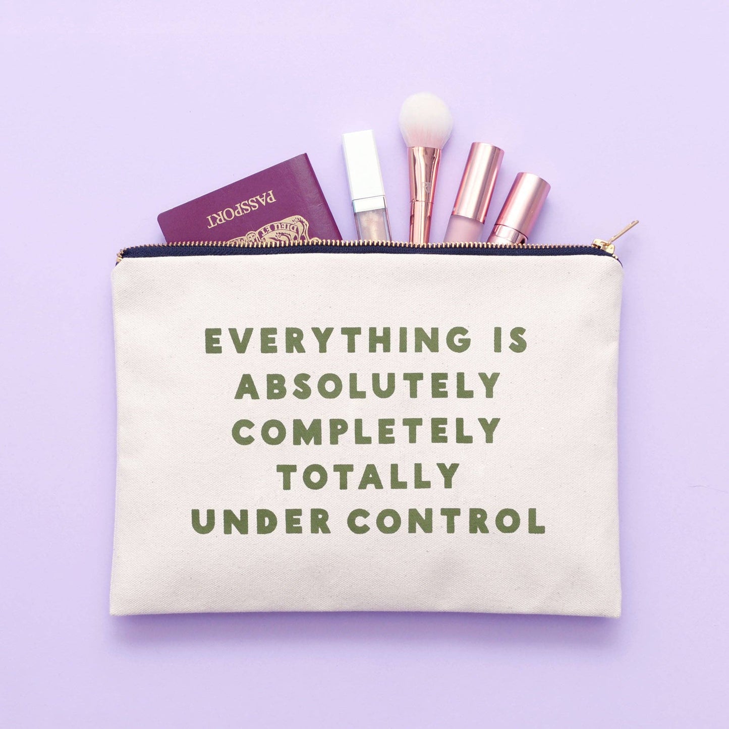 Alphabet Bags - Under Control - Large Canvas Pouch
