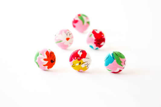 Bunny Bosworth - Button Stud Earrings - Deco Florals