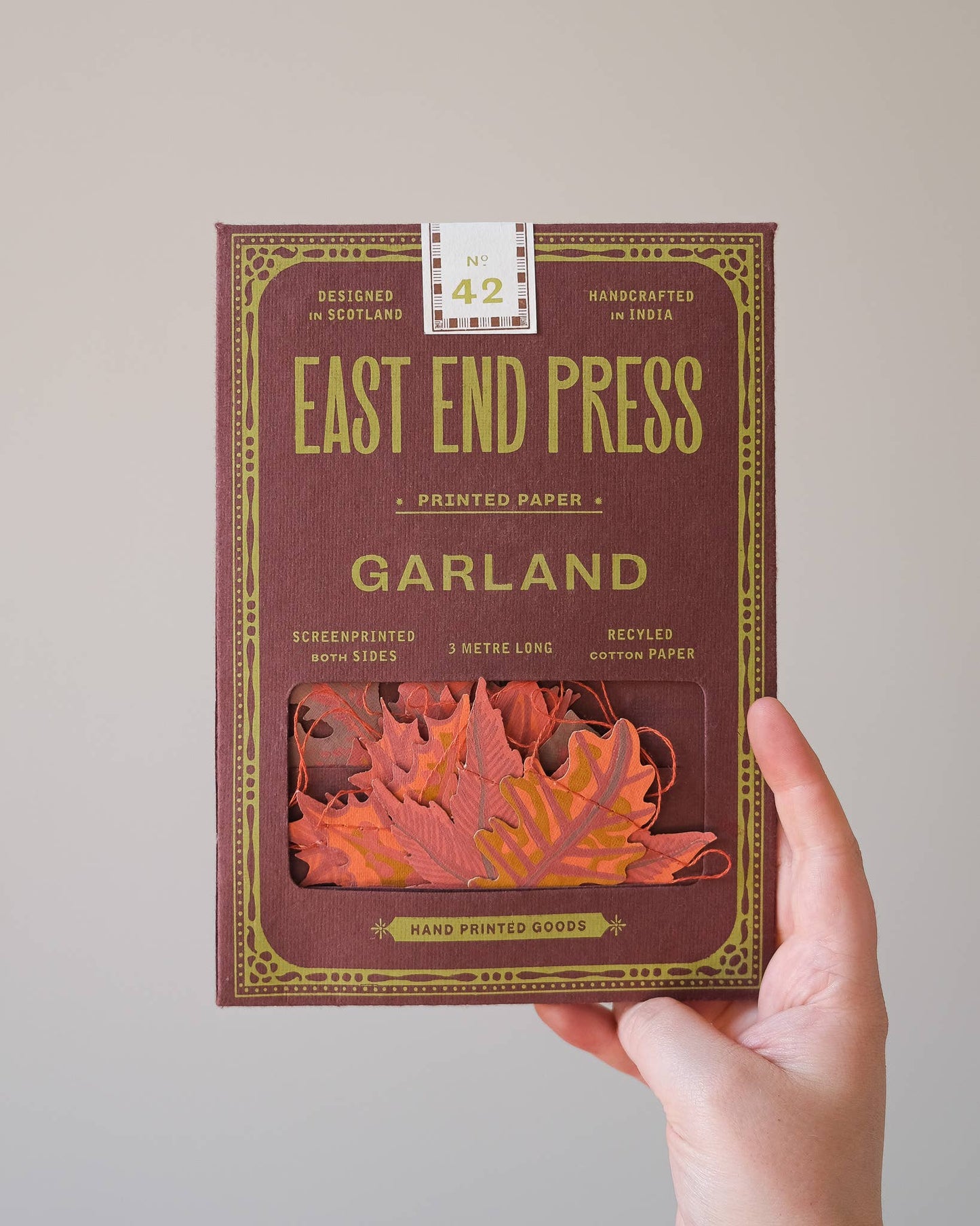 East End Press - Autumn Leaves Sewn Garland