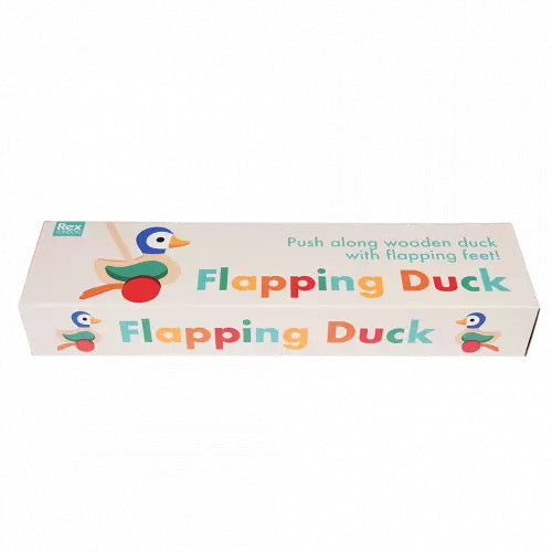 Wooden push along duck