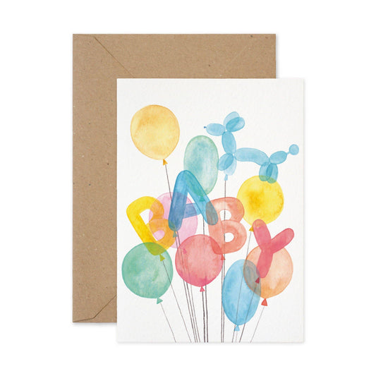 Paper Parade Stationers - Baby Balloons Card