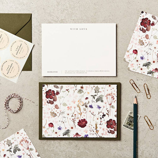 Katie Leamon - 6pk Heirloom Pressed Floral Notecard