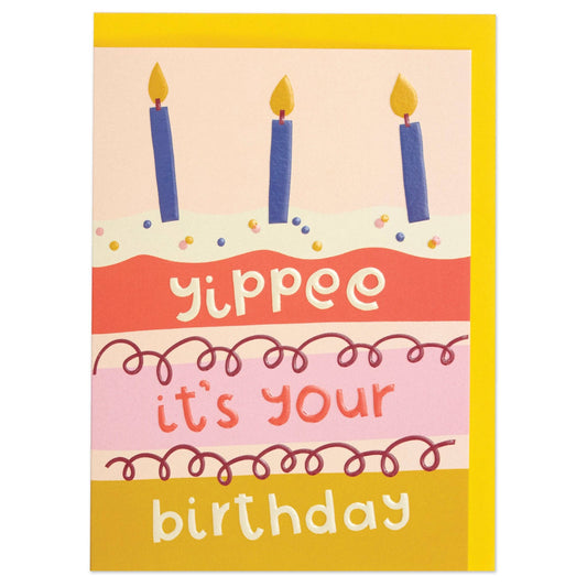 Raspberry Blossom - Yippee it's your Birthday' card
