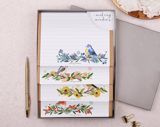 Lined Bird Writing Paper Gift Set