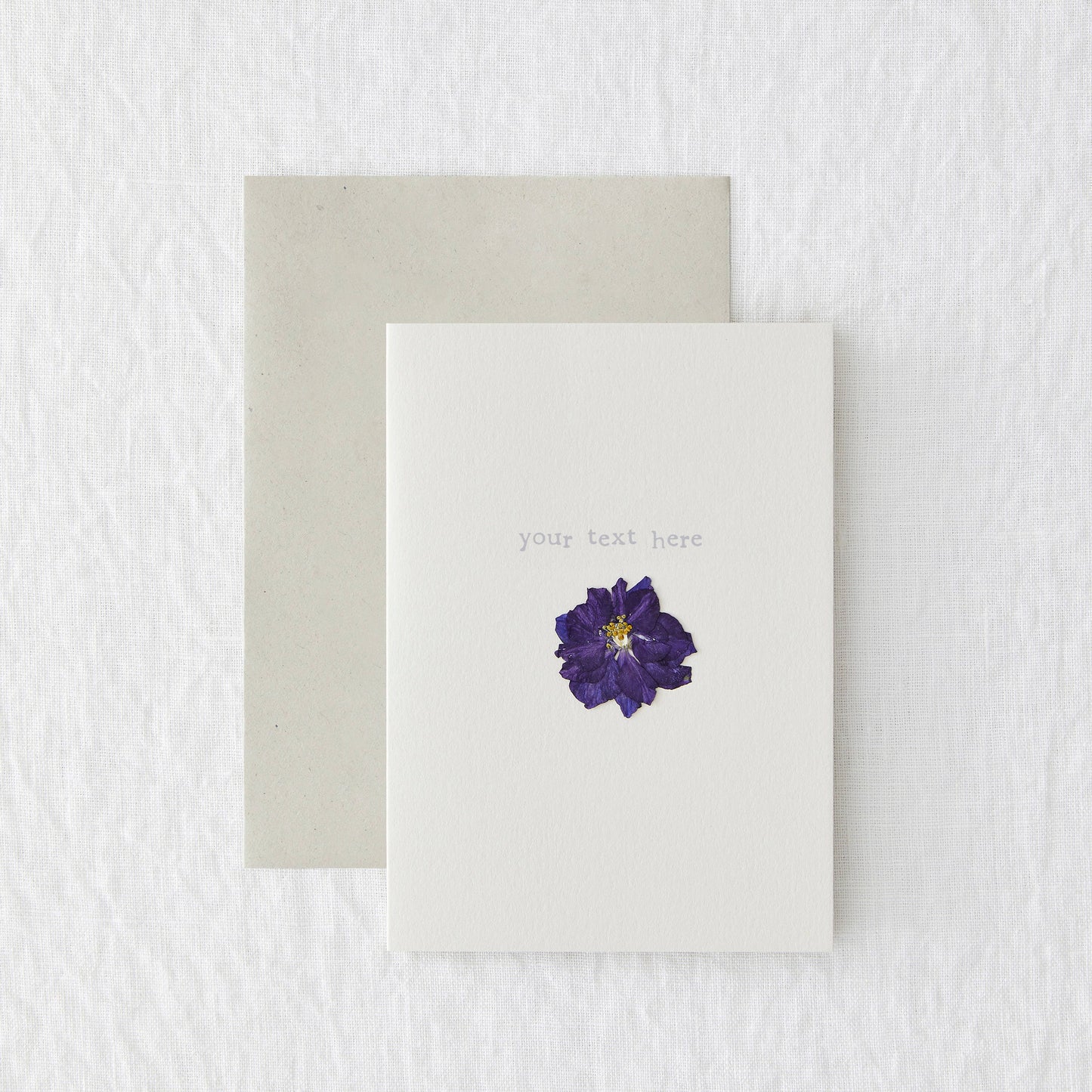 Bespoke Pressed Blue Flower Card