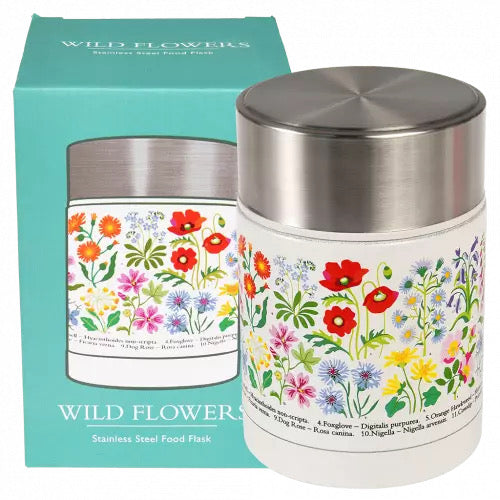 wild flower stainless steel food flask