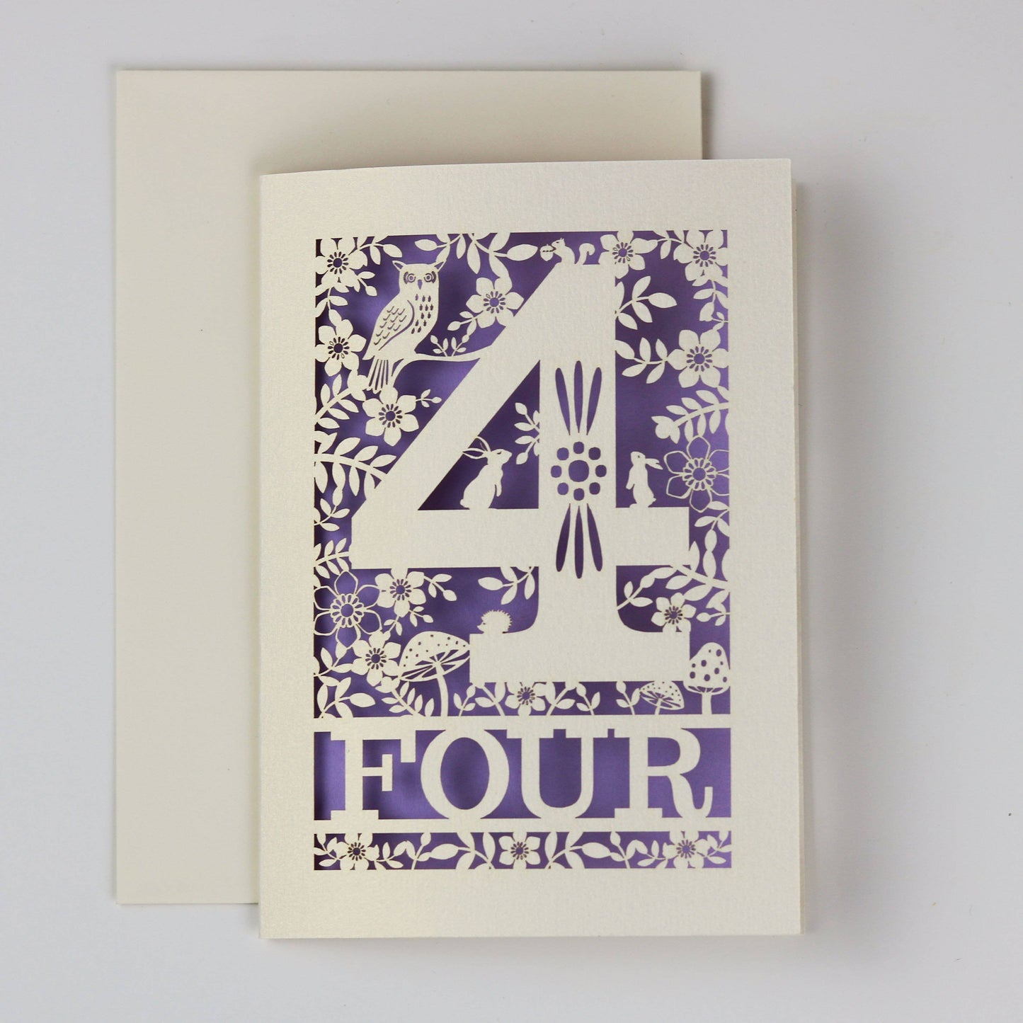 Fourth Birthday Laser Cut Card