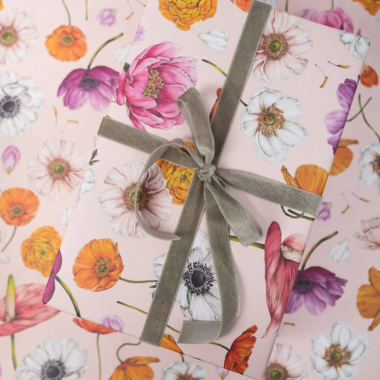 Floral Brights - Pink - Gift Wrap