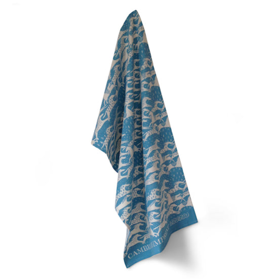 Horse print tea towel - Turquoise