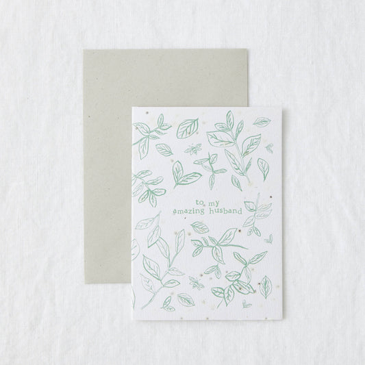 Amazing Husband - Basil Plantable Greeting Card