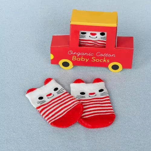 Red cat socks
