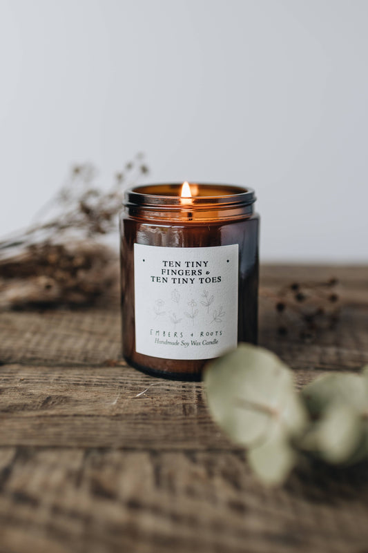 Embers & Roots - Ten Tiny Fingers & Ten Tiny Toes Soy Candle